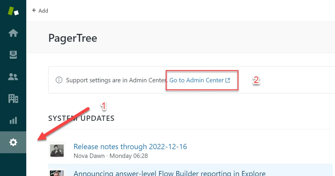 Navigate to Admin Gear